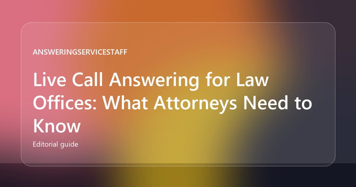 Live Call Answering for Law Offices: What Attorneys Need to Know