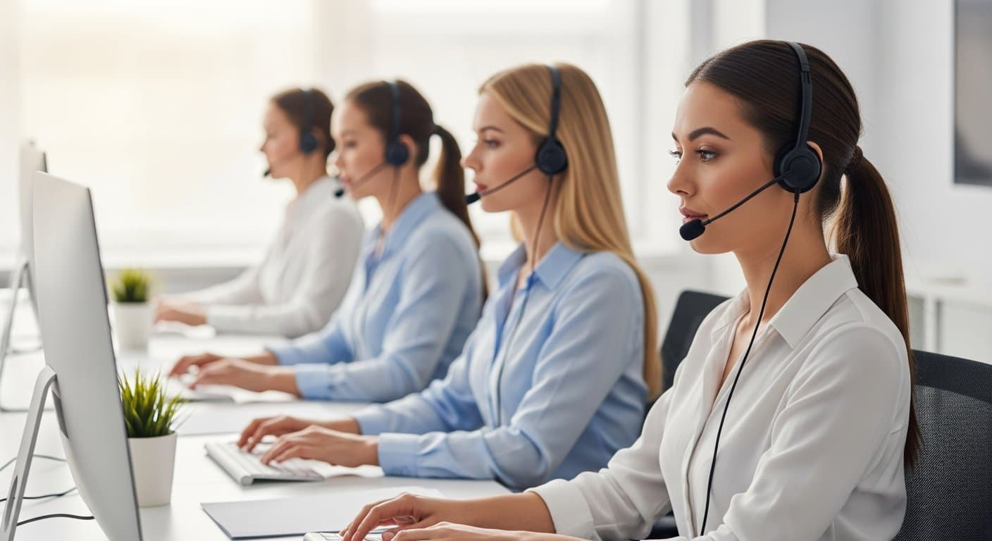 Call support specialists working together