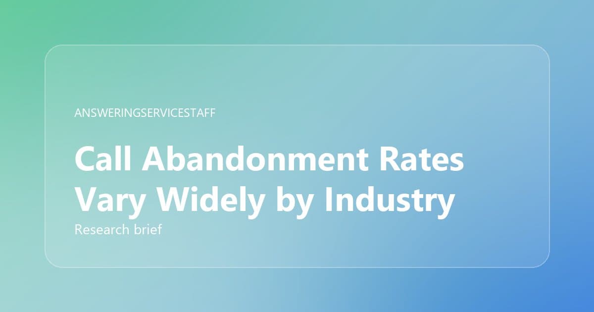 Call Abandonment Rates Vary Widely by Industry