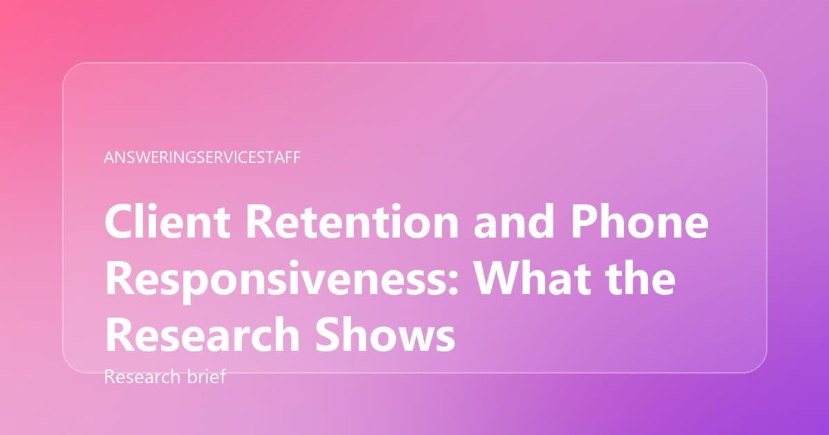 Client Retention and Phone Responsiveness: What the Research Shows