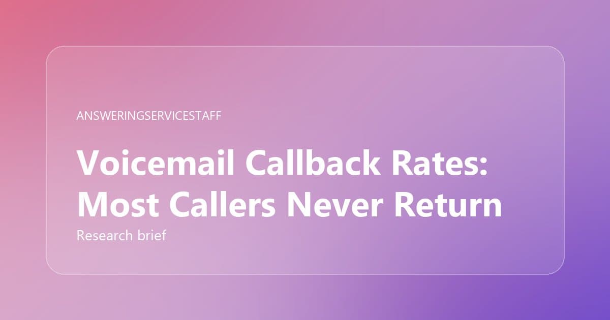 Voicemail Callback Rates: Most Callers Never Return