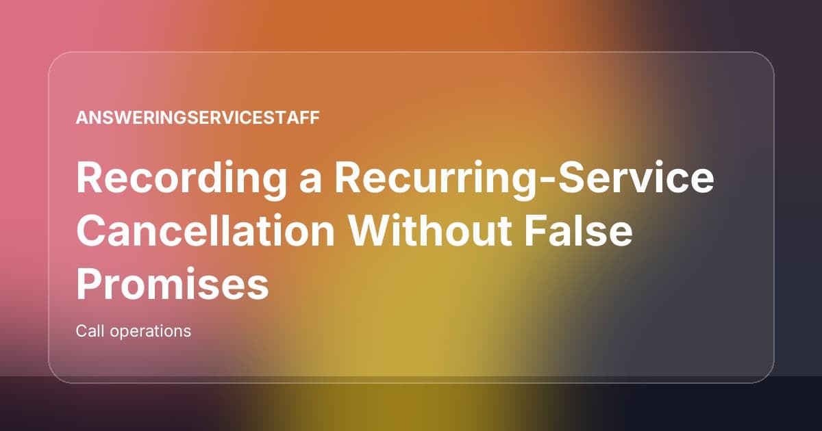 Recording a Recurring-Service Cancellation Without False Promises