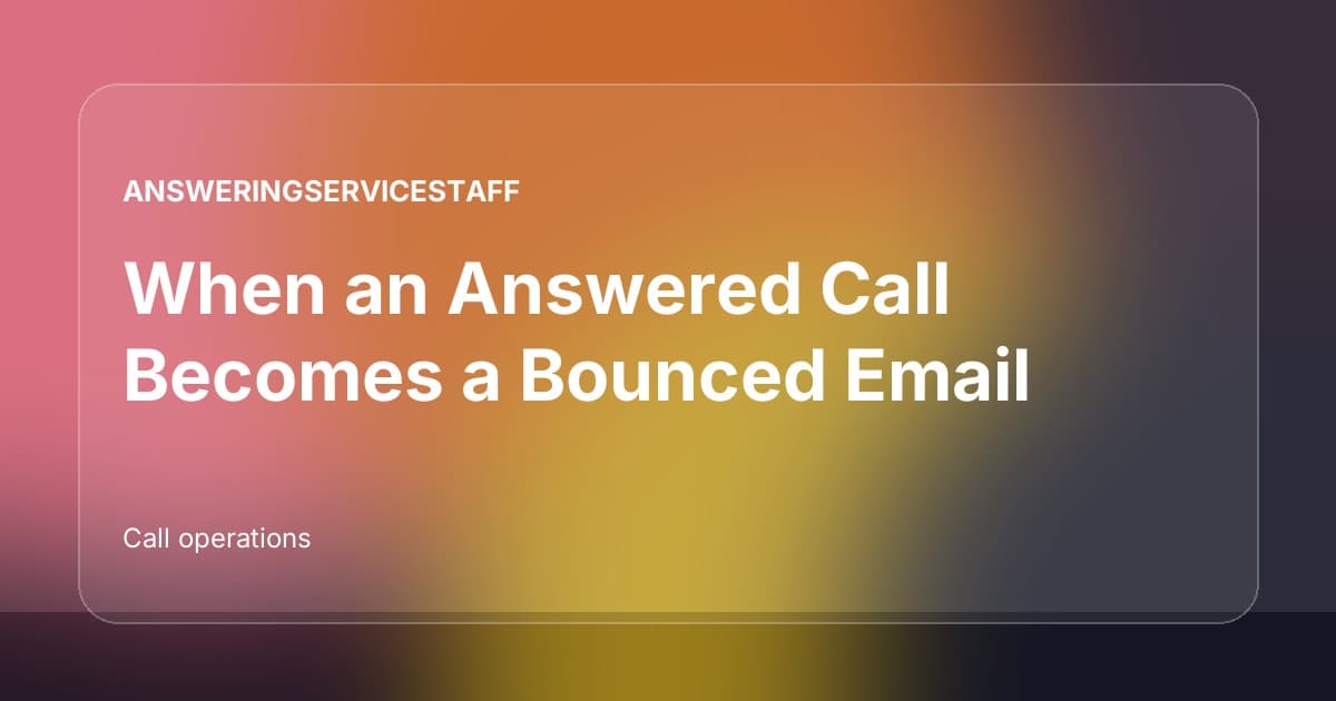 When an Answered Call Becomes a Bounced Email editorial title graphic