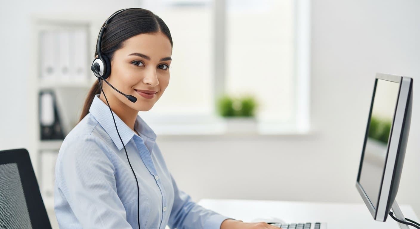 Answering service specialist coordinating customer calls and appointment requests